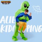 Spooktacular Creations Alien Inflatable Costume for Adult, Funny Kidnapping Inflatable Costumes, Alien Air Blow Up Costumes for Halloween Costume Dressed UP Parties