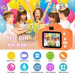 Agoigo Kids Camera Toys for 3-9 Year Old Girls Boys Children Mini Digital Camcorder Cameras with Waterproof Case, Christmas Birthday Festival Gift for 3 4 5 6 7 8 9 Toddler with 32GB Card (Orange)