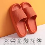 rosyclo Cloud Slippers for Women and Men, Pillow House Slippers Soft Comfortable Cushioned Lightweight Home Shower Shoes Women’s Cloud Slide Sandals for Ladies Indoor, Size 9 9.5 Orange