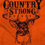 Brisco Brands Country Strong Buck Hoodie Sweatshirt Women Men Orange