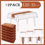Eliamo 12 Pack 10ft Long Cheesecloth Table Runners, Rustic Boho Table Runners Bulk, 35″x120″ Table Runners for Wedding, Parties, and Bridal Baby Shower, Orange