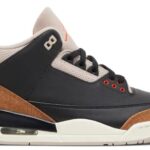 Nike Men’s Jordan 3 Retro Basketball Shoes, Black/Rush Orange-fossil Stone, 10