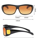 Lxnoap Night Vision Driving Wraparounds Wrap Around Prescription Glasses Anti Glare Sunglasses for Men and Women (Dark Orange Lens)