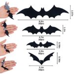 DIYASY Bats Wall Decor,120 Pcs 3D Bat Halloween Decoration Stickers for Home Decor 4 Size Waterproof Black Spooky Bats for Room Décor