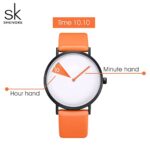 SHENGKE Creative Watch Ultra-Thin Strap Casual Fashion Quartz Minimalist Watch Orange