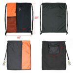BeeGreen Oranage Drawstring Backpack Bag With Water Bottle Pocket &Front Zippered Pocket Sport Gym String Backpack Sackpack For Men Women