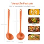 13 inch Silicone Soup Ladle: U-Taste 600ºF Heat Resistant 4 oz Large Non-stick Seamless Rubber Kitchen Deep Serving Spoon with Non-slip Solid Long Handle for Cooking Sauce/Stews/Gravies/Chili(Orange)