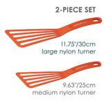 Rachael Ray Kitchen Tools and Gadgets Nylon Cooking Utensils/Spatula/Fish Turners, 2 Piece, Orange