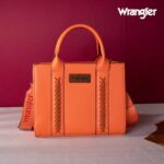 Wrangler Tote Bag for Women Trendy Women Purses and Handbags Zipper Tote Bag Top Handle Womens Tote Bag Pockets and Strap Orange WG70-8120DOR