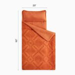 Wake In Cloud – Toddler Nap Mat with Pillow and Blanket, for Kids Boys Girls in Kindergarten Daycare Preschool Pre K, Roll Up Sleeping Bag, Boho Tufted in Burnt Orange, Standard Size