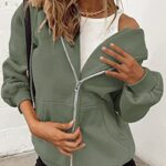 PRETTYGARDEN Women’s 2023 Zip Up Y2K Hoodies Casual Long Sleeve Sweatshirts Fall Track Jackets With Pockets (Grey Green,Medium)