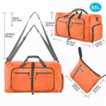 Travel Duffle Bag for Men, 65L Foldable Travel Duffel Bag with Shoes Compartment Overnight Bag for Men Women Waterproof & Tear Resistant (Orange)