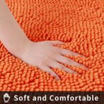 OQUODO Plush Chenille Bath Rugs Extra Soft and Absorbent Microfiber Bath Mat for Tub/Bedroom/Doorway/Kitchen/Balcony, 16″ X 24″, Orange
