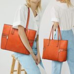 Vansarto Fashion Handbags and Purses for Women Large Work Tote Bag Top Handle Satchel Shoulder Bag 3pcs Hobo Purse Set (Orange)