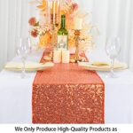 ShiDianYi Sequin Table Runner Orange Bridal Shower Decorations Table Decor Glitter Table Cover Table Runners 14×108 Inches ~0225S (1, Orange)