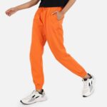 CRFANSHIRT Sweatpants Joggers for Men Women Fleece Pants with Pockets Lightweight Casual Orange XL