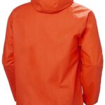 Helly-Hansen Workwear Mandal Adjustable Waterproof Jackets for Men – Heavy Duty Comfortable PVC-Coated Protective Rain Coat, Dark Orange – L