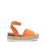 DREAM PAIRS Women’s Platform Espadrilles Casual Ankle Strap Wedge Sandals, Comfortable Dressy Summer Shoes, Sdpw2359w, ORANGE, Size 6