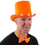 Tigerdoe Orange Top Hat – Top Hat with Bow Tie – Adult Costume Set – Costume Hats (Orange)
