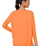CRZ YOGA Womens UPF 50+ Lightweight Long Sleeve Workout Shirts Sun Protection Loose Quick Dry Hiking Tops Outdoor Fishing Sweet Orange Medium