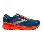 Brooks Men’s Adrenaline GTS 22 Supportive Running Shoe – Blue/Light Blue/Orange – 10 Medium