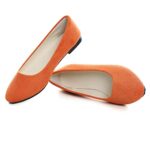 Dear Time Women Flat Shoes Fashion Comfortable Slip on Pointed Toe Ballet Flats Orange US 6.5