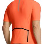 BALEAF Cycling Jersey Men, Short Sleeve Bike Biking Shirts Quick Dry MTB Bicycle Top w Pockets UPF50+ Orange L