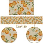Pudodo Orange Citrus Table Runner Little Cutie Themed Birthday Baby Shower Spring Summer Party Kitchen Dining Home Decoration (13″ x 72″)