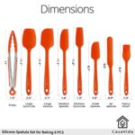 CasaVida Silicone Spatula Set One-piece Seamless High Heat Resistant Non Stick Bakery Spatula Set Flexible BPA Free Dishwasher Safe Kitchen Utensil Bakeware Cookware Cooking Baking Mixing Orange 8pcs