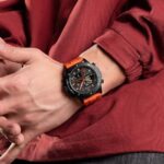 NAVIFORCE Men’s Watches Military Digital Analog Quartz Watch with Alarm for Men Dual Time Alarm Chronograph Waterproof Military Watches (Orange Black)