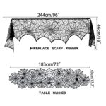 Anditoy 6 Pack Halloween Decorations Sets Spider Webs Tablecloth Fireplace Scarf Runner Round Cobweb Table Cover Lampshade Door Curtain with 24pcs 3D Bats for Halloween Decor Indoor Party Supplies