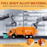 Garbage Truck Toys, Fubarbar 1:43 Bruder Tonka Trash Trucks Model for Boys Metal Diecase Waste Management Front Loader Die Cast Recycling Can Dumpster Truck Toy for 3 4 5 6 Years Old(Orange)