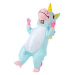 Spooktacular Creations Inflatable Costume, Full Body Riding a Unicorn Costume Adult (Blue)