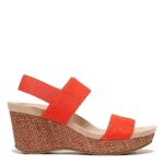 LifeStride Womens Delta Wedge Sandal, Orange, 8.5 US