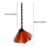 NSVJVY Kids Witch Broom, Halloween Witch Broomstick,Photography Prop Toy, Halloween Cosplay Dress Up Costume Party Cute Witch Broom(Orange)