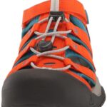 KEEN Newport H2 Closed Toe Water Sandals, Safety Orange/Fjord Blue, 5 US Unisex Big Kid