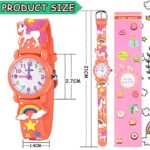 VAPCUFF Toys for Girls Age 4-9, Unicorn Girls Watch Birthday Party Favors for Kids Age 3 4 5 6 Easter Gifts for 3-7 Year Old Girls Unicorn Toys Halloween Kids Gifts for Girls – Orange