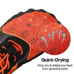 NORTIV 8 Mens Quick Dry Barefoot Aqua Shoes – Outdoor Water Shoes for Swim, Beach Sports, Fishing, Hiking, Diving, Surf, Orange/Black – 11 (TREKMAN-1)
