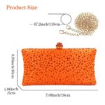 Women Rhinestone Clutch Purses, Envelope Clutch Evening Bags Glitter Evening Handbag for Wedding Cocktail Prom Party (Orange)