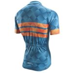 PHTXOLUE Men’s Cycling Jersey Set Bicycle Short Sleeve Set Quick-Dry Breathable Shirt+3D Gel Pad Cushion Bib Shorts (Asia M=US Small, Blue + Orange + Black)