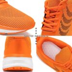 JUEQIBAA Mens Tennis Shoes Lace-up Sneakers for Walking Runner Standing All Day Work Light Weight,Orange,Mens Size 7