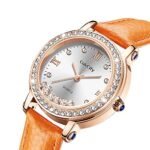 CakCity Orange Wrist Watches for Women Ladies Quartz Watches Large Face Watch Leather Band Watches for Women,Orange,34MM