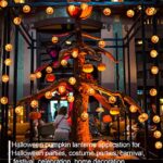 TIGOMOOV Halloween Lantern String Lights, Jack O Lanterns Pumpkin String Lights Plug in, 10 Orange Halloween Lanterns String Lights 9.83FT Connectable Indoor/Outdoor Halloween Decorations