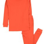 Leveret Kids Pajamas Boys & Girls Solid Orange 2 Piece Pajama Set 100% Cotton Size 10 Years