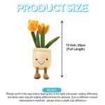 AUCOOMA Tulip Plush Toy ?Cute Soft Smiling Plants Flower Pillow Decoration Orange 13″