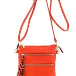 Isabelle Functional Multi Pocket Crossbody Bag (Orange)