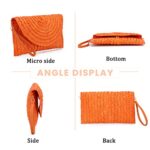 LUI SUI Straw Clutch Purse Bags for Women Summer Beach Purse Woven Straw Shoulder Bags Beach Clutch Bags