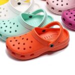 Vipora Mules Clogs for Women and Men, Classic Unisex Adult Shoes Slippers Outside Home Garden Wear Non-Slip Thick Bottom Sliders Flip-Flops Sandals, Orange, 6 Women/4 Men