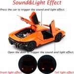 Alloy Collectible Orange Lamborghini Toy Pull Back Vehicles Diecast Cars Model with Light & Sound
