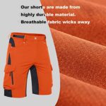 Ally Mens Mountain Bike Shorts Padded MTB Shorts Baggy Cycling Bicycle Bike Shorts with Padding Wear Relaxed Loose-fit (Orange, X-Large)